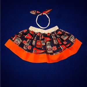 Auburn Football skirt and headband set 6-12 months brand new
